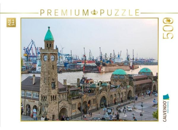 CALVENDO Puzzle Die St.Pauli Landungsbrücken | 500 Teile Lege-Größe 48 × 36 cm Foto-Puzzle für Erwachsene