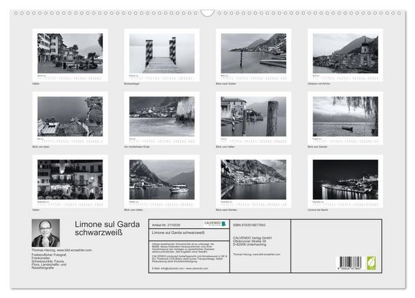 Produktbild: Limone sul Garda schwarzwei&szlig; (Wandkalender 2026 DIN A2 quer), CALVENDO Monatskalender