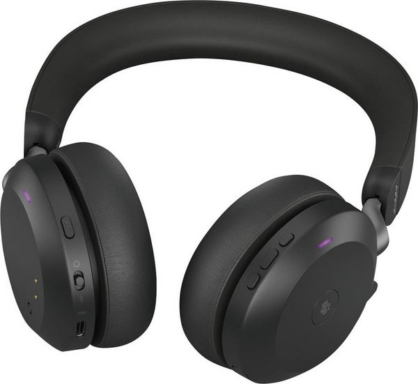 Produktbild: Jabra Evolve2 75 Over Ear Headset kabelgebunden Schwarz Batterieladeanzeige, Mikrofon-Stummschaltung Telefon