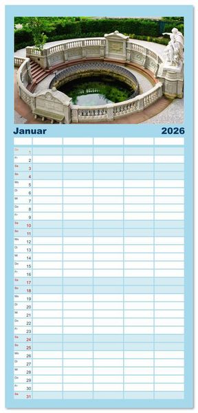 Produktbild: Familienplaner 2026 - Die sch&ouml;ne blaue Donau mit 5 Spalten (Wandkalender, 21 x 45 cm) CALVENDO