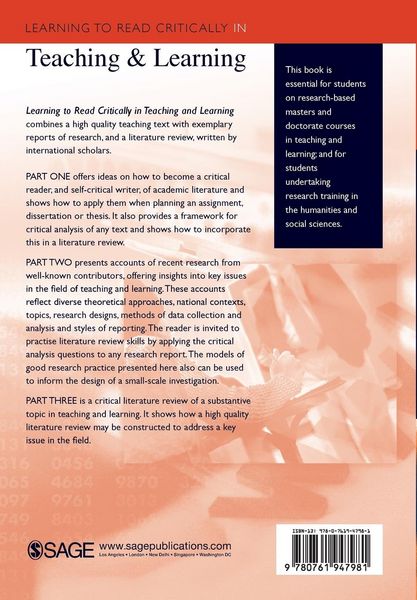 Produktbild: Learning to Read Critically in Teaching and Learning