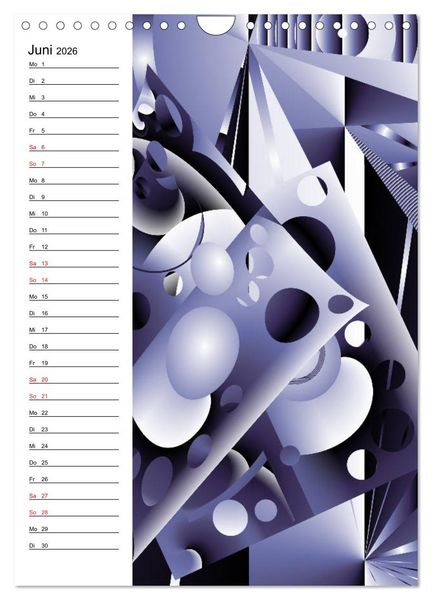 Produktbild: Geometrische Raumeindr&uuml;cke Planer (Wandkalender 2026 DIN A4 hoch), CALVENDO Monatskalender