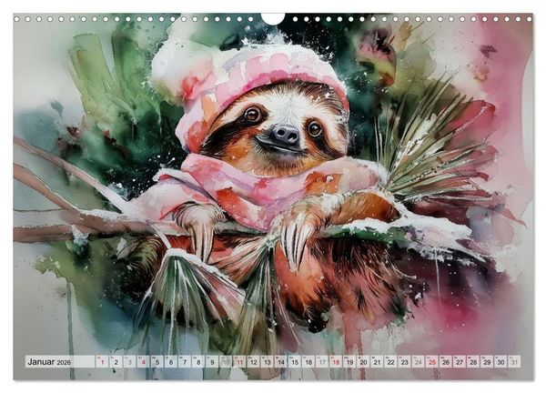 Produktbild: Faultiere, ein Leben in Zeitlupe (Wandkalender 2026 DIN A3 quer), CALVENDO Monatskalender