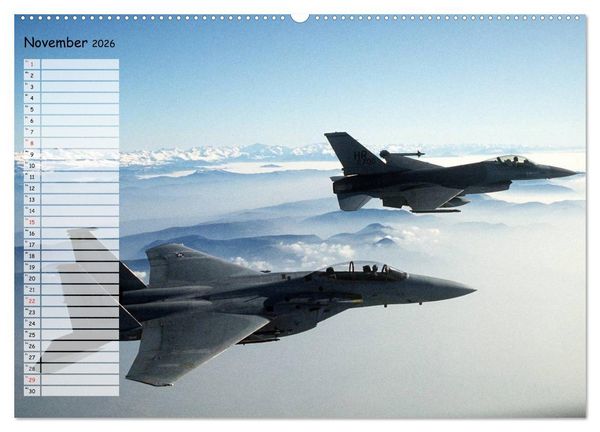 Produktbild: Luftwaffe. Kampfflugzeuge der USA (Wandkalender 2026 DIN A2 quer), CALVENDO Monatskalender