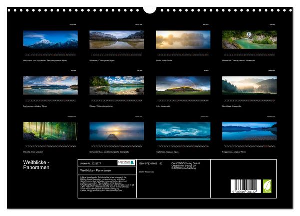 Produktbild: Weitblicke - Panoramen (Wandkalender 2026 DIN A3 quer), CALVENDO Monatskalender