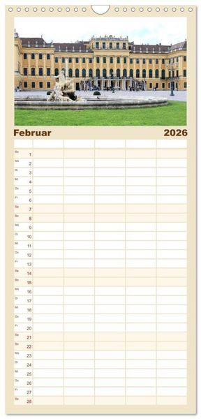 Produktbild: Familienplaner 2026 - Bezauberndes Wien mit 5 Spalten (Wandkalender, 21 x 45 cm) CALVENDO