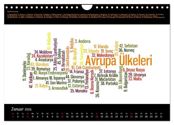 Produktbild: Sprachkalender T&uuml;rkisch-Deutsch (Wandkalender 2026 DIN A4 quer), CALVENDO Monatskalender