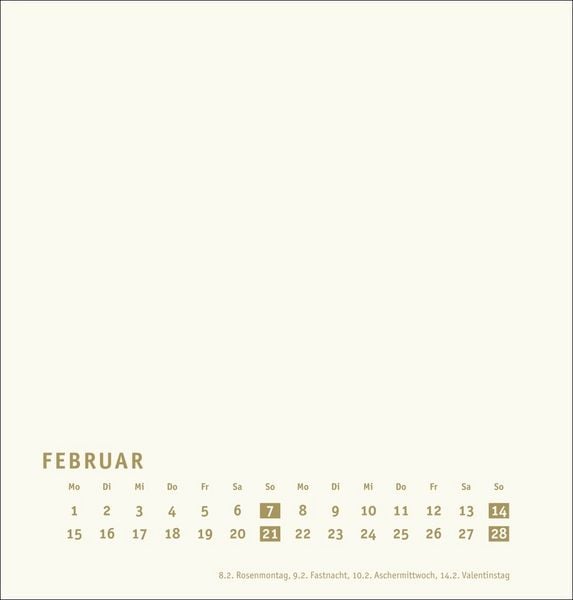 Produktbild: Premium-Bastelkalender gold mittel 2027
