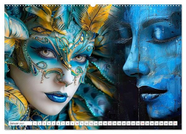 Produktbild: Geheimnis hinter der Maske (Wandkalender 2027 DIN A2 quer), CALVENDO Monatskalender