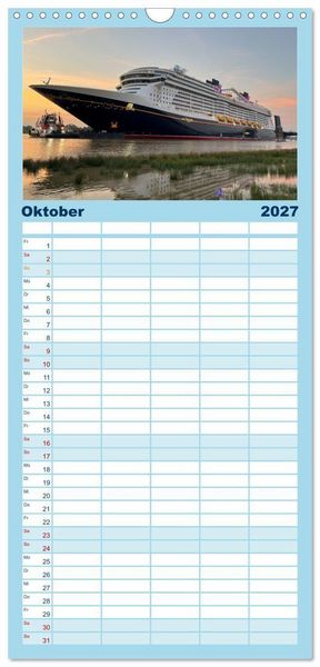 Produktbild: Familienplaner 2027 - Kreuzfahrtpiraten mit 5 Spalten (Wandkalender, 21 x 45 cm) CALVENDO