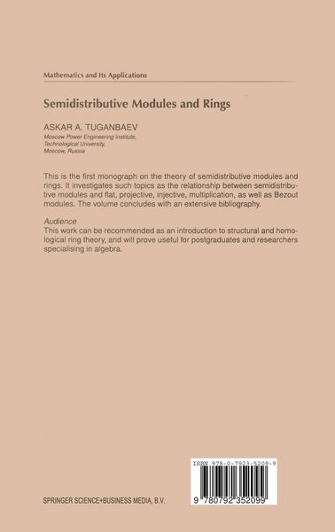 Produktbild: Semidistributive Modules and Rings