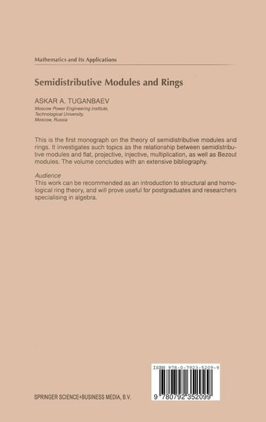 Produktbild: Semidistributive Modules and Rings
