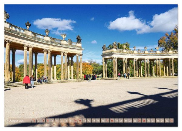 Produktbild: Sanssouci - Ohne Sorge - Schloss und Park (Tischkalender 2026 DIN A5 quer), CALVENDO Monatskalender