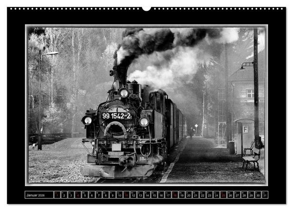 Produktbild: Unter Dampf - Mit der Pre&szlig;nitztalbahn durchs Erzgebirge (hochwertiger Premium Wandkalender 2026 DIN A2 quer), Kunstdruck in Hochglanz