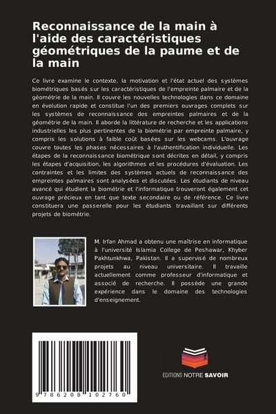 Produktbild: Reconnaissance de la main &agrave; l'aide des caract&eacute;ristiques g&eacute;om&eacute;triques de la paume et de la main