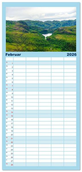 Produktbild: Familienplaner 2026 - Norwegen aus dem Hubschrauber - Luftaufnahmen und Panorama mit 5 Spalten (Wandkalender, 21 x 45 cm) CALVENDO