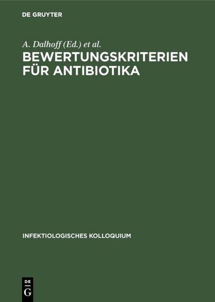 Produktbild: Bewertungskriterien f&uuml;r Antibiotika