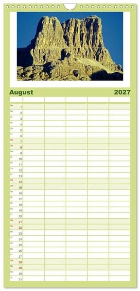 Produktbild: Familienplaner 2027 - S&Uuml;DTIROL - Land der Berge mit 5 Spalten (Wandkalender, 21 x 45 cm) CALVENDO