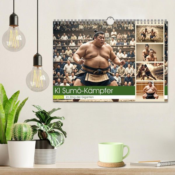 Produktbild: KI Sumo-K&auml;mpfer Im Ring der Giganten (Wandkalender 2026 DIN A4 quer), CALVENDO Monatskalender