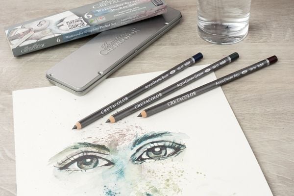 Produktbild: Cretacolor K&uuml;nstlerstifte Aquarellgraphit Pocket Set, 6er Metalletui