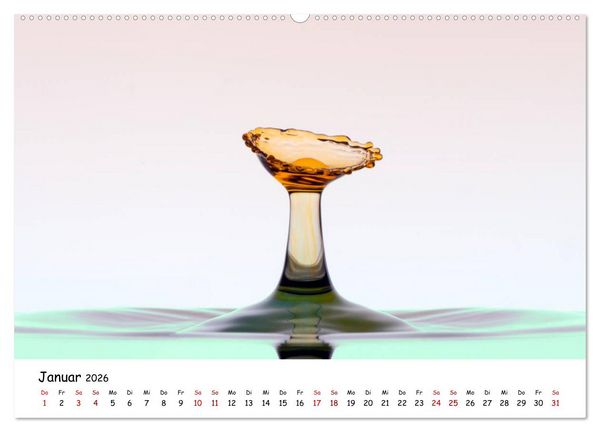 Produktbild: Wassertropfen - Kunstwerke der Natur (hochwertiger Premium Wandkalender 2026 DIN A2 quer), Kunstdruck in Hochglanz