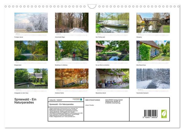 Produktbild: Spreewald - Ein Naturparadies (Wandkalender 2026 DIN A3 quer), CALVENDO Monatskalender