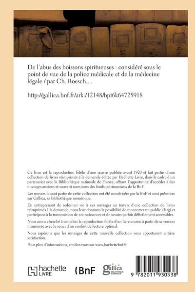 Produktbild: De l'abus des boissons spiritueuses