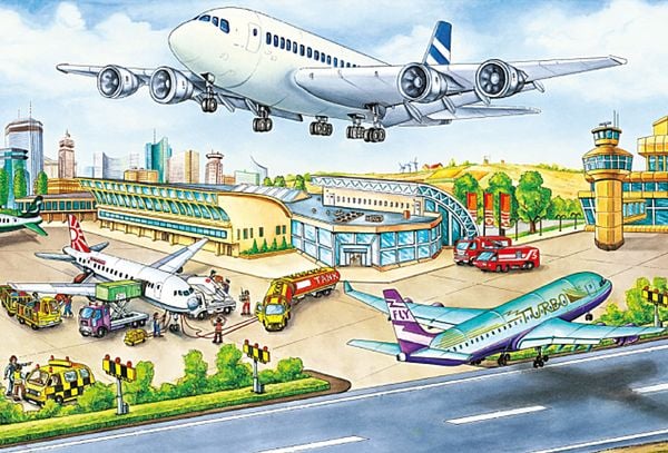 Produktbild: Puzzle Box Schmidt Spiele Verkehrsmittel im Metallkoffer 2x26, 2x48 Teile