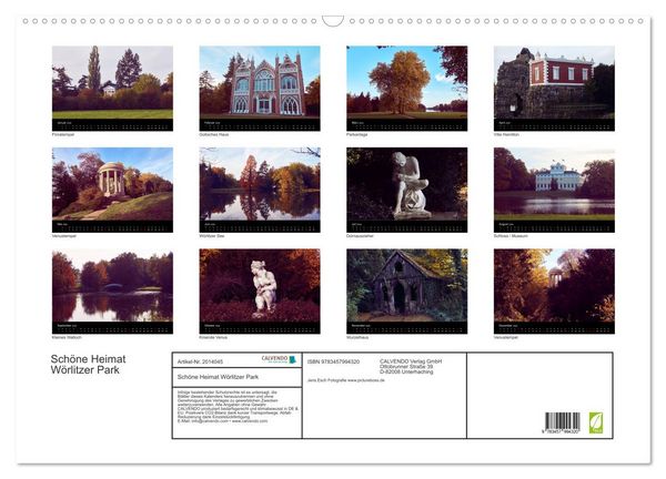 Produktbild: Sch&ouml;ne Heimat W&ouml;rlitzer Park (Wandkalender 2026 DIN A2 quer), CALVENDO Monatskalender