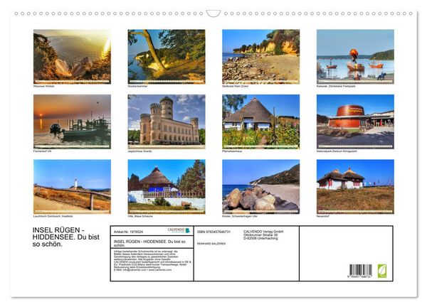 Produktbild: INSEL R&Uuml;GEN - HIDDENSEE. Du bist so sch&ouml;n. (Wandkalender 2026 DIN A2 quer), CALVENDO Monatskalender