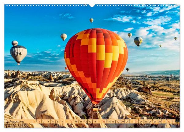 Produktbild: Fahren mit dem Ballon (Wandkalender 2026 DIN A2 quer), CALVENDO Monatskalender
