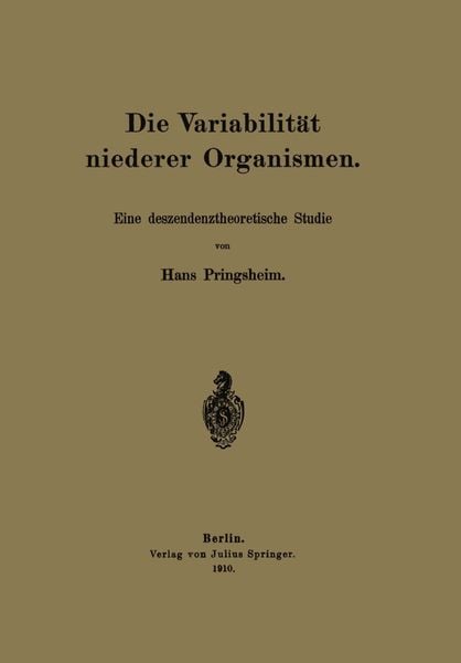 Produktbild: Die Variabilit&auml;t niederer Organismen