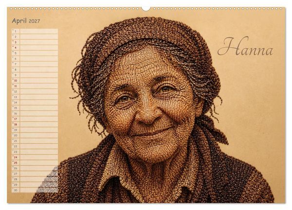 Produktbild: Kaffeetypen - Charakterk&ouml;pfe aus Bohnen (hochwertiger Premium Wandkalender 2027 DIN A2 quer), Kunstdruck in Hochglanz