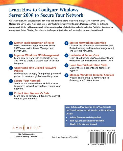 Produktbild: Securing Windows Server 2008