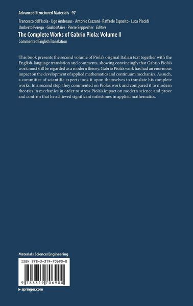 Produktbild: The Complete Works of Gabrio Piola: Volume II