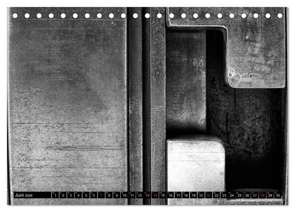 Produktbild: Industrie&auml;sthetik in Schwarz-Weiss (Tischkalender 2026 DIN A5 quer), CALVENDO Monatskalender