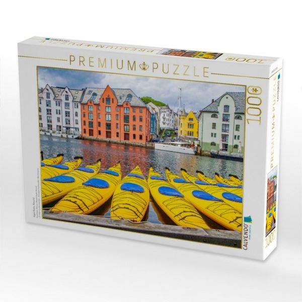 Produktbild: CALVENDO Puzzle Kajak Boote, Alesund | 1000 Teile Lege-Gr&ouml;&szlig;e 64x48cm Foto-Puzzle f&uuml;r gl&uuml;ckliche Stunden
