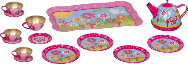 Produktbild: Teeservice aus Blech Funky Flowers