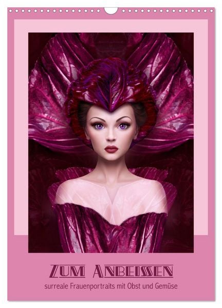 Produktbild: Zum Anbeissen - surreale Frauenportraits mit Obst und Gem&uuml;se (Wandkalender 2026 DIN A3 hoch), CALVENDO Monatskalender