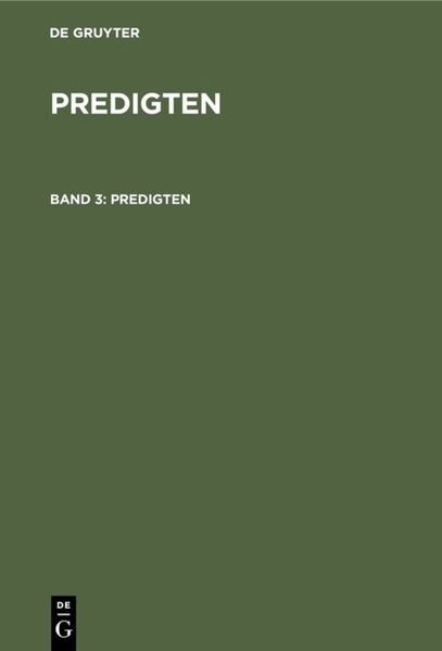 Produktbild: Predigten. Band 3