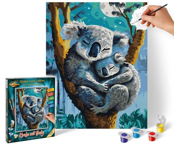 Schipper 609240907 - Malen nach Zahlen, Koala mit Baby, 24x30cm