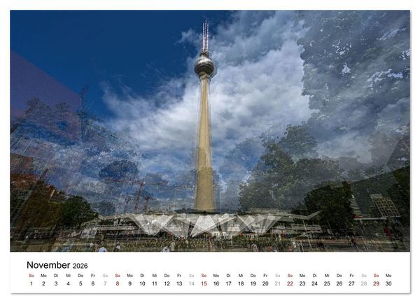 Produktbild: Berlin &ndash; Ikonen in Mehrfachbelichtung (Wandkalender 2026 DIN A4 quer), CALVENDO Monatskalender