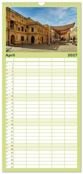Produktbild: Familienplaner 2027 - Sevilla, eine der sch&ouml;nsten St&auml;dte der Welt mit 5 Spalten (Wandkalender, 21 x 45 cm) CALVENDO