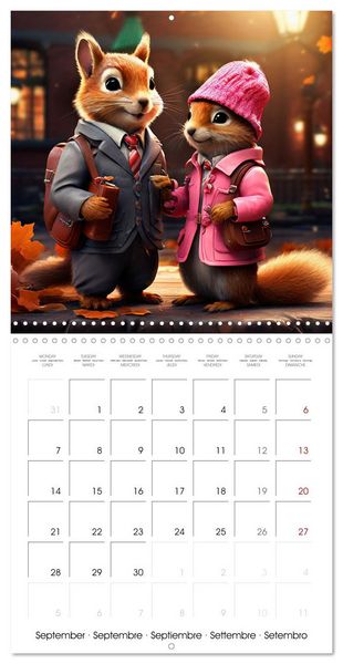 Produktbild: Squirrels Monthly Calendar (Wall Calendar 2026 12 &times; 12 Inch) CALVENDO 12 Month Wall Calendar