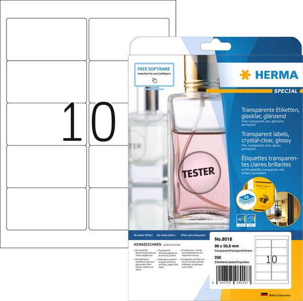 HERMA Special Etiketten transparent, glänzend