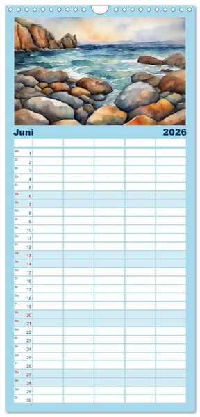 Produktbild: Familienplaner 2026 - Facetten des Meeres mit 5 Spalten (Wandkalender, 21 x 45 cm) CALVENDO