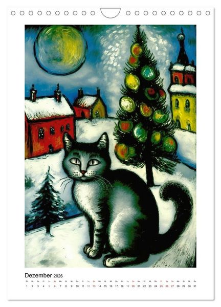 Produktbild: Katzengem&auml;lde (Wandkalender 2026 DIN A4 hoch), CALVENDO Monatskalender