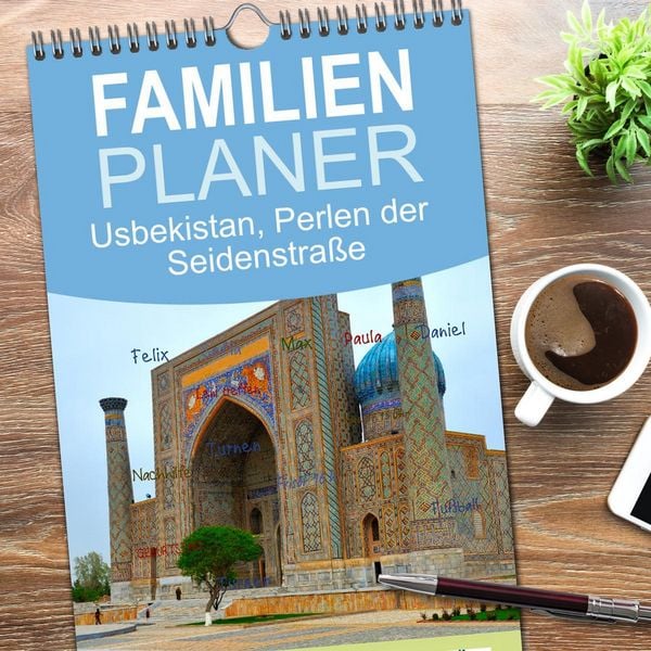 Produktbild: Familienplaner 2026 - Usbekistan, Perlen der Seidenstra&szlig;e mit 5 Spalten (Wandkalender, 21 x 45 cm) CALVENDO