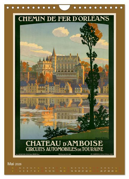 Produktbild: Historische Reiseplakate (Wandkalender 2026 DIN A4 hoch), CALVENDO Monatskalender