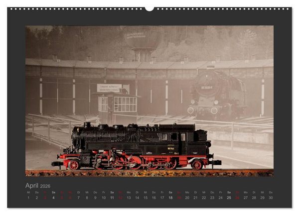 Produktbild: Dampflokomotiven in Spur N (hochwertiger Premium Wandkalender 2026 DIN A2 quer), Kunstdruck in Hochglanz